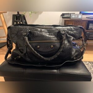Balenciaga City Bag in Black with Brass Hardware EUC